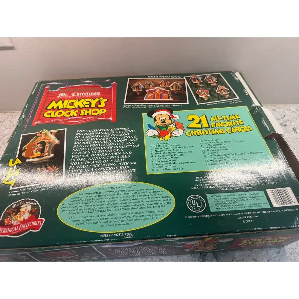 1993 Mr. Christmas Disney Mickey Mouse Clock Shop Animated Musical Display JL - Picture 7 of 7